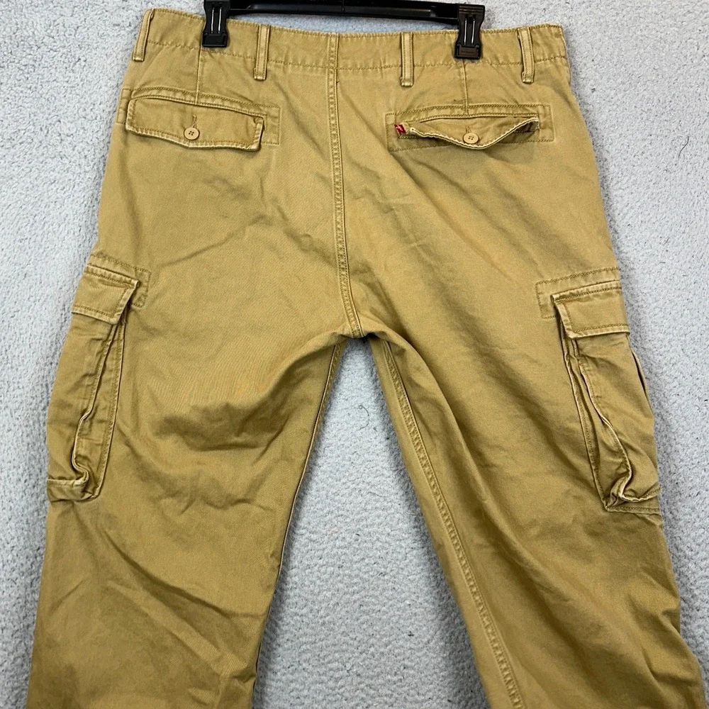 Levis Pants Mens 34X32 Tan Khaki Cargo Straight Utility Casual Outdoor Red Tab